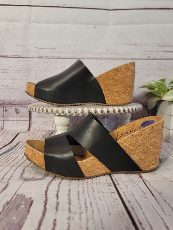 Malibu Blowfish Shoes - NWT Blowfish Malibu Womens Black Cork Wedge Slide Sandals Size 8.5